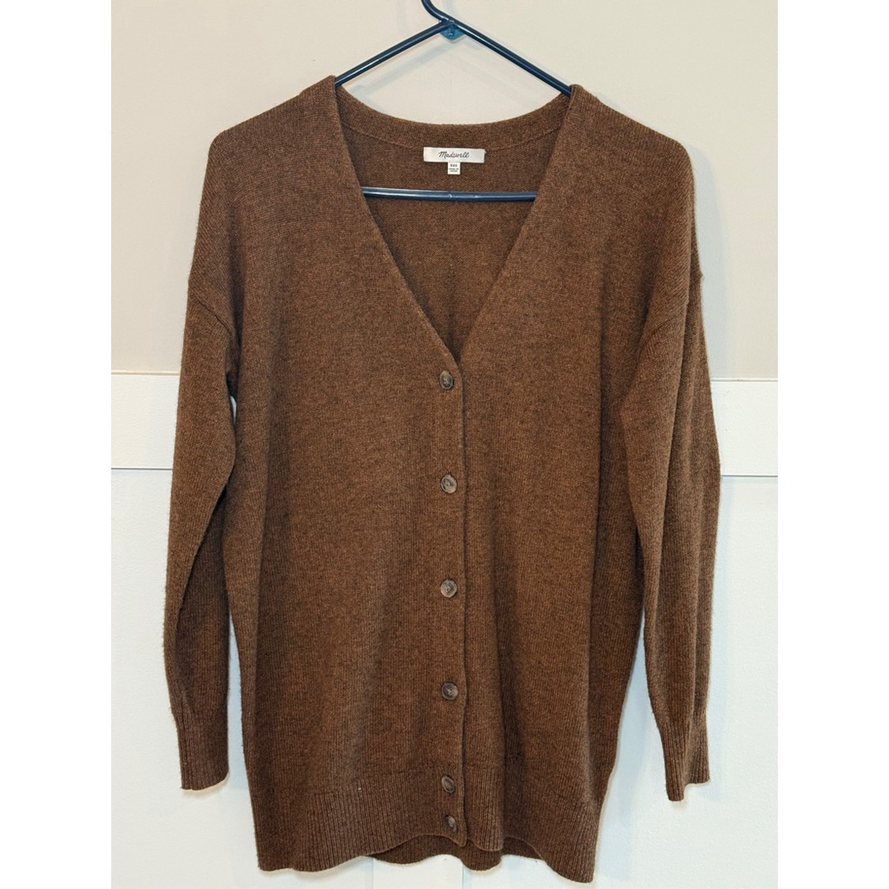 Women's Madewell Brown Merino Wool Blend Cardigan XXS